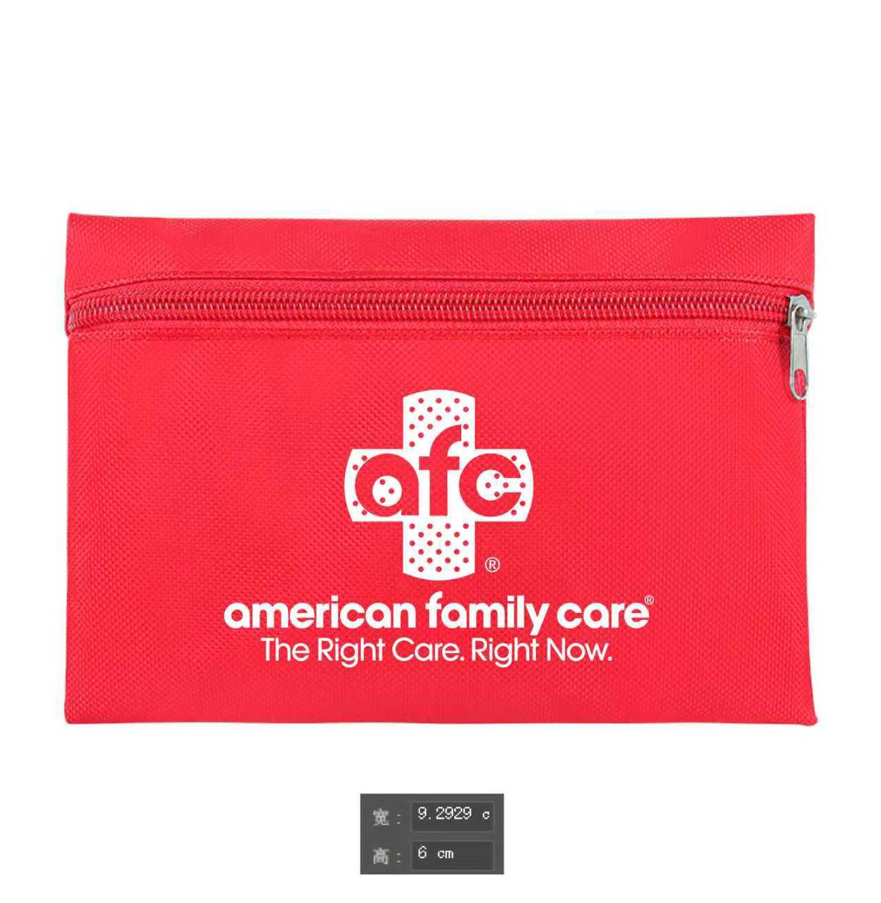 American Family Care branded zipper pouch promotional product