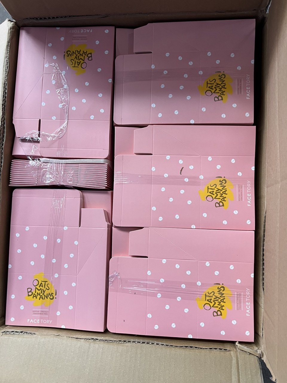 FaceTory Oats My Bananas custom printed folding carton beauty skincare packaging