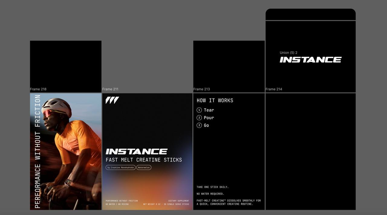 Instance Fast Melt Creatine Sticks custom packaging design